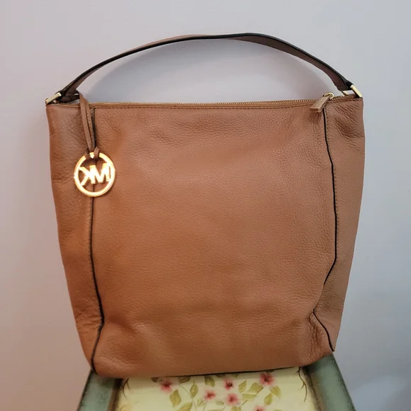 Michael Michael Kors Large Sloan Bag Brown and Black Pebble Leather Shoulder Bag - Picture 2 of 13